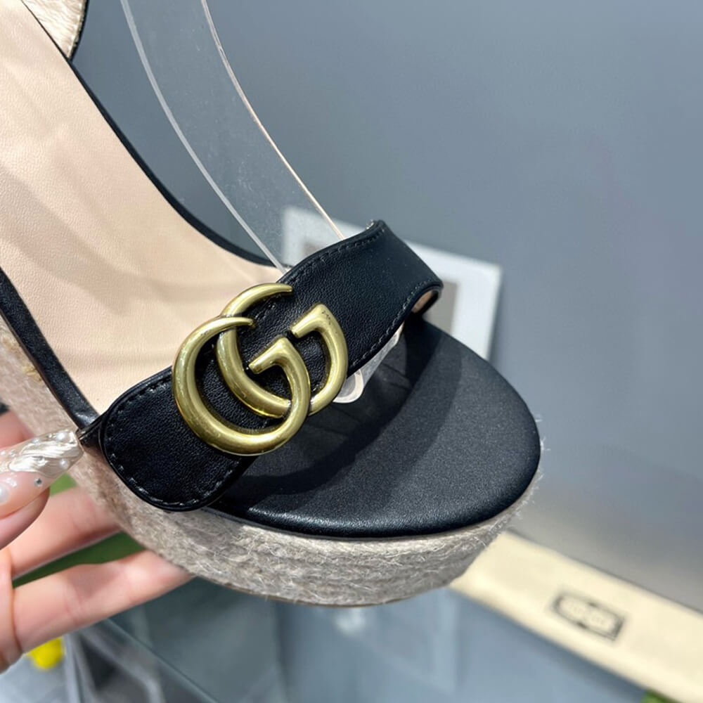 G*u*i  women’s gg espadrille wedge sandals