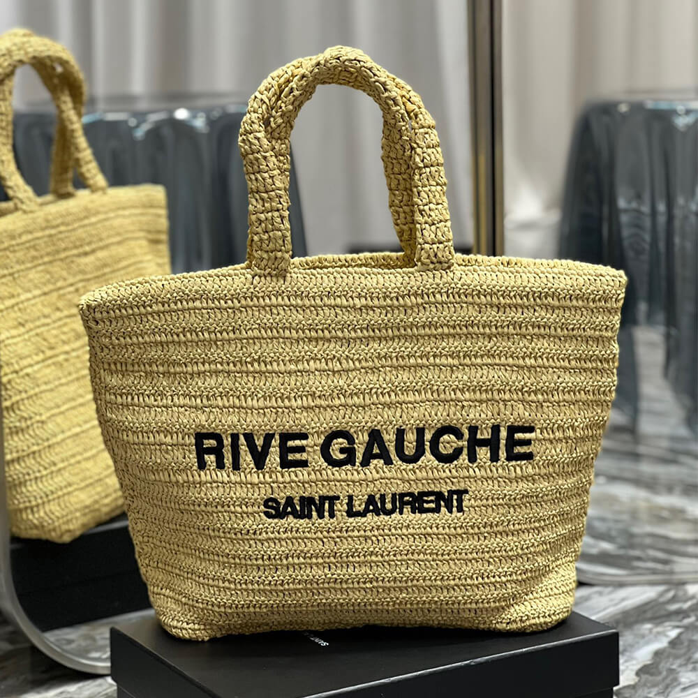 YSL RIVE GAUCHE TOTE IN RAFFIA(HIGH-END GRADE)