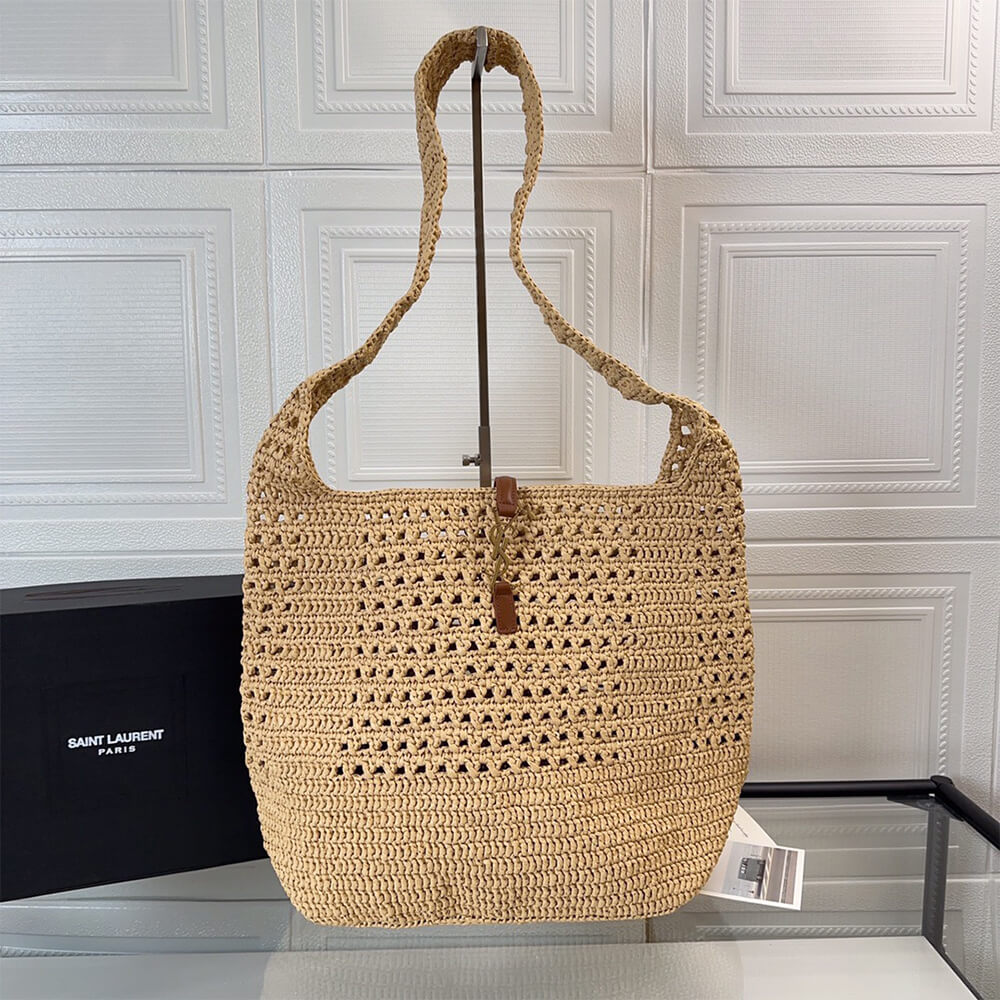 YSL Hobo Crochet bag in raffia and leather(HIGH-END GRADE)