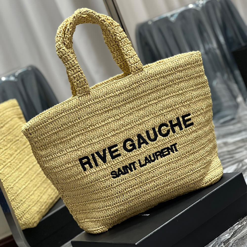 YSL RIVE GAUCHE TOTE IN RAFFIA(HIGH-END GRADE)