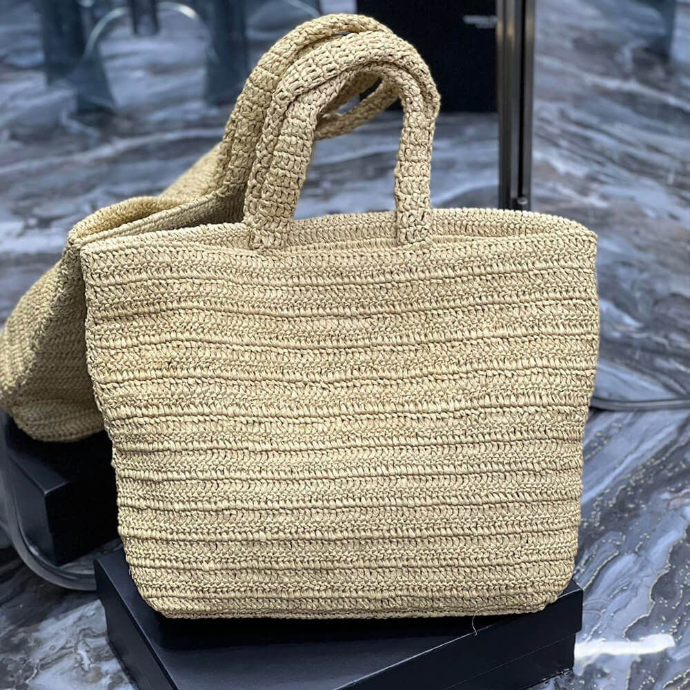 YSL RIVE GAUCHE TOTE IN RAFFIA(HIGH-END GRADE)