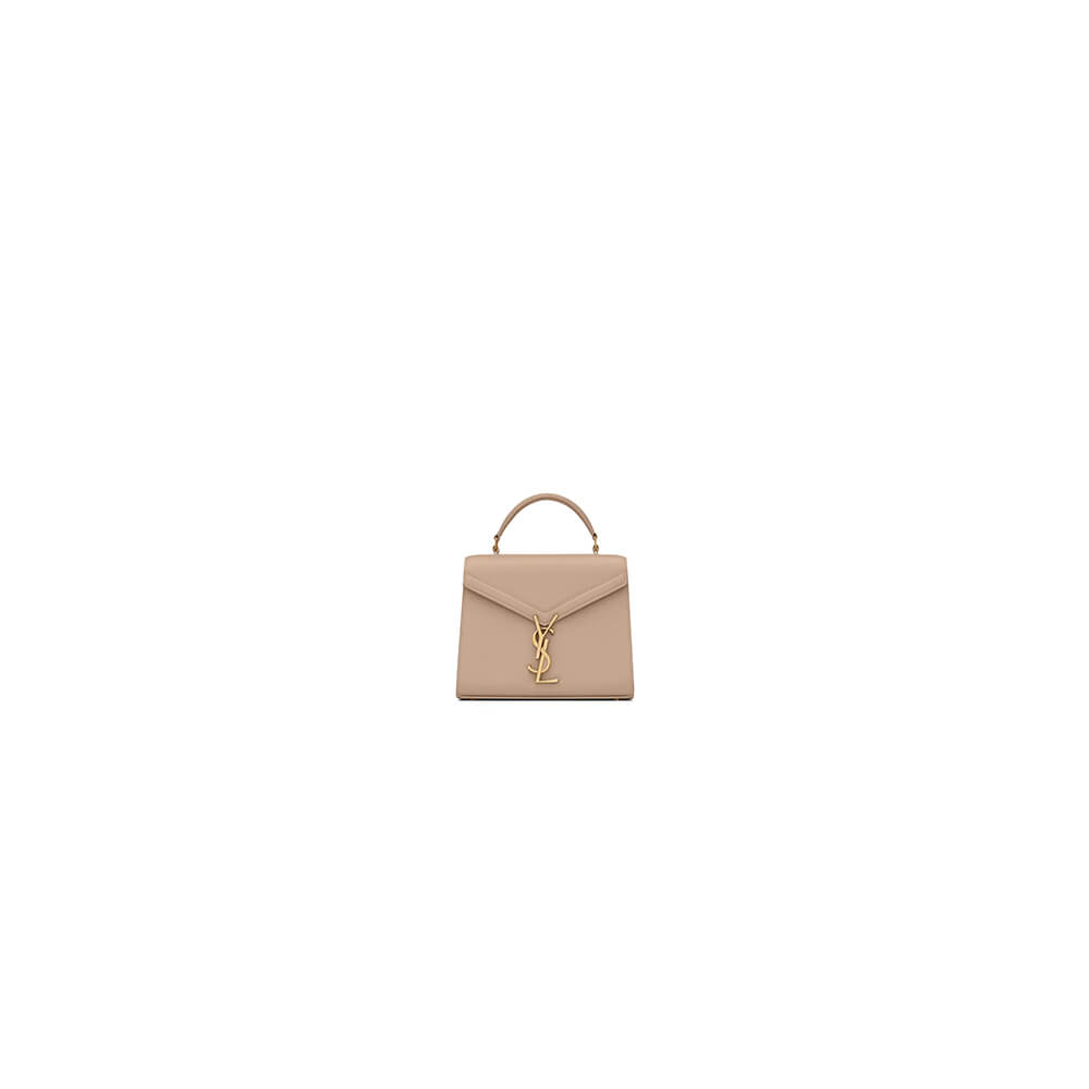 YSL CASSANDRA MINI TOP HANDLE BAG IN GRAIN DE POUDRE EMBOSSED LEATHER