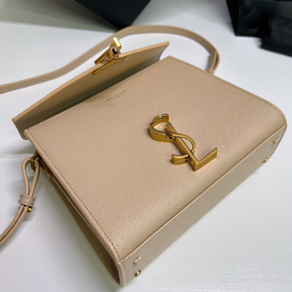 YSL CASSANDRA MINI TOP HANDLE BAG IN GRAIN DE POUDRE EMBOSSED LEATHER