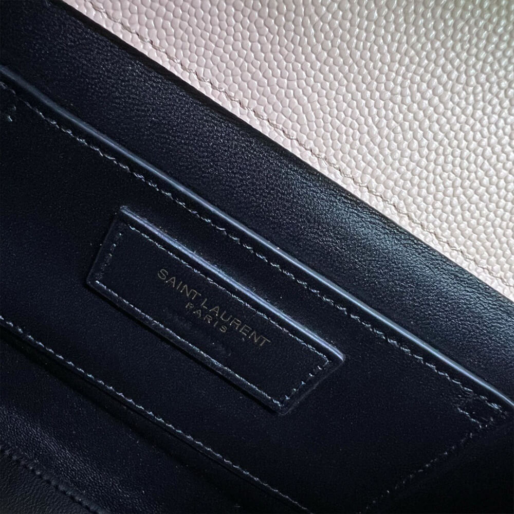 YSL CASSANDRA MINI TOP HANDLE BAG IN GRAIN DE POUDRE EMBOSSED LEATHER