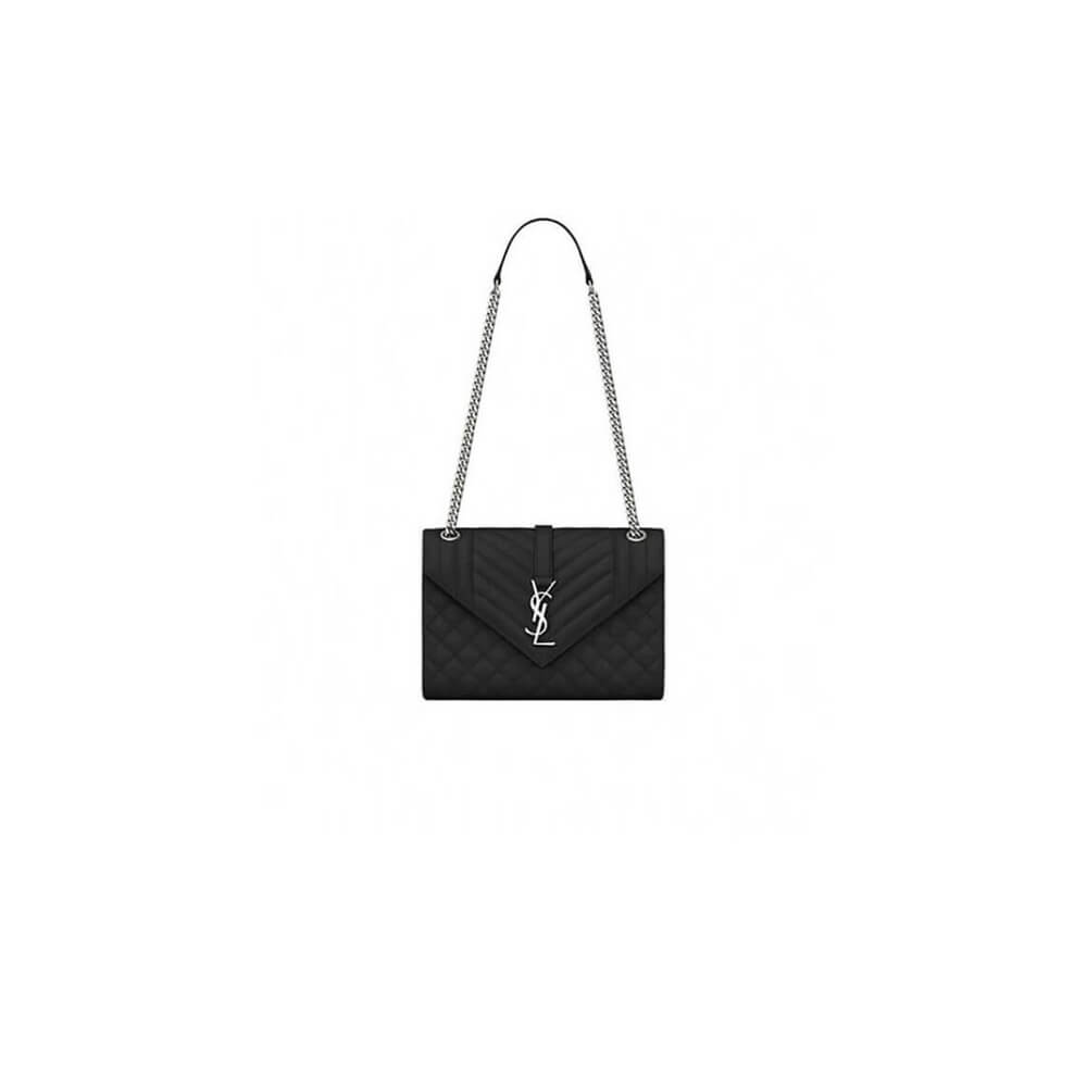 YSL ENVELOPE MEDIUM IN QUILTED GRAIN DE POUDRE EMBOSSED LEATHER