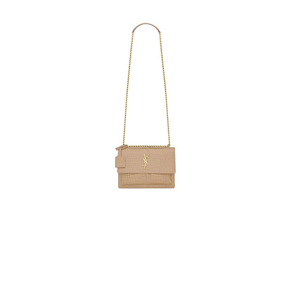 YSL Crocodile-embossed leather SUNSET Medium