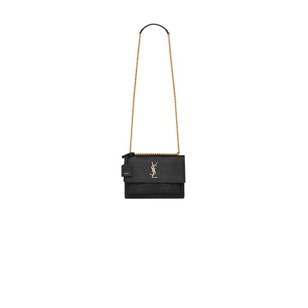 YSL Crocodile-embossed leather SUNSET Medium