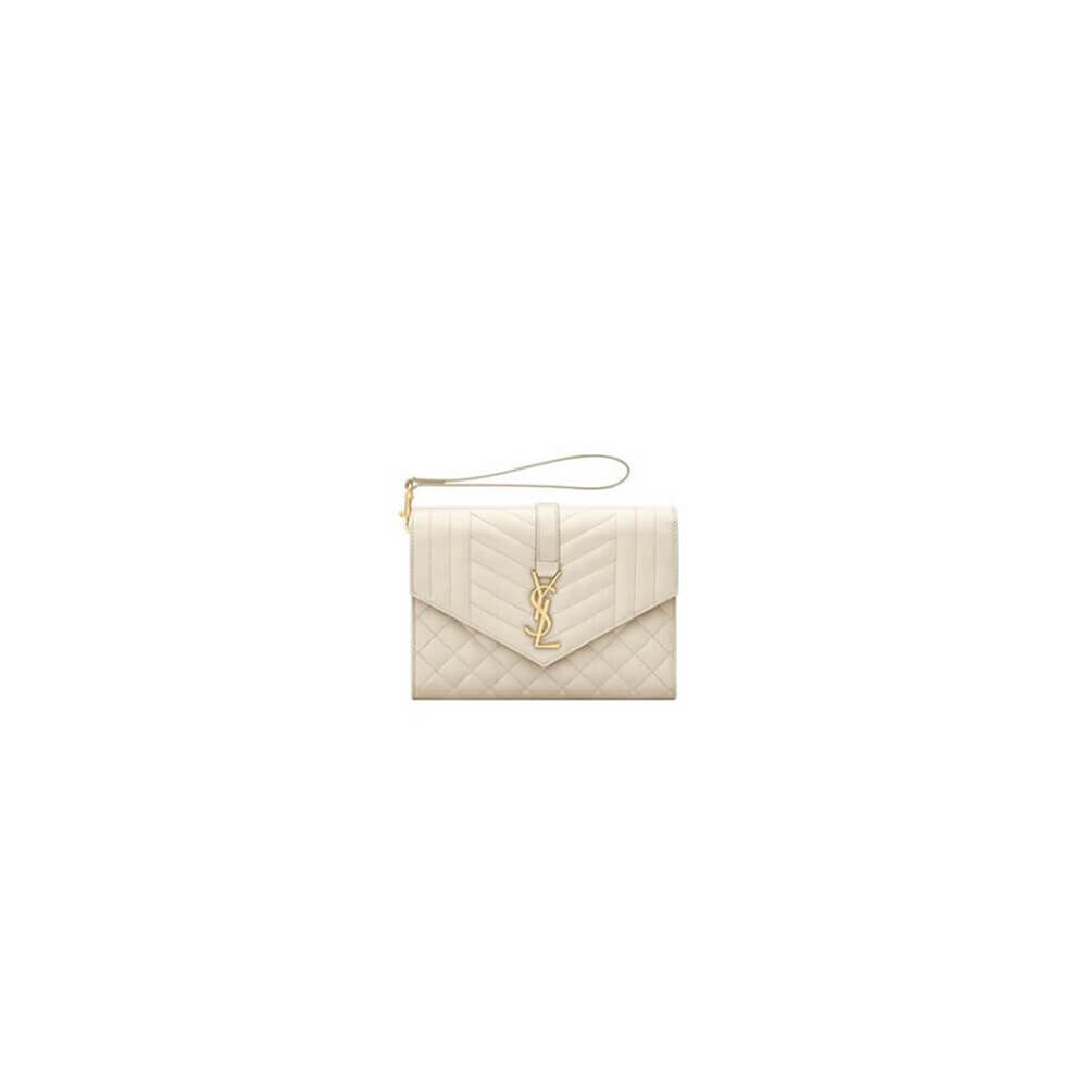 YSL CASSANDRE matelassé leather flap clutch