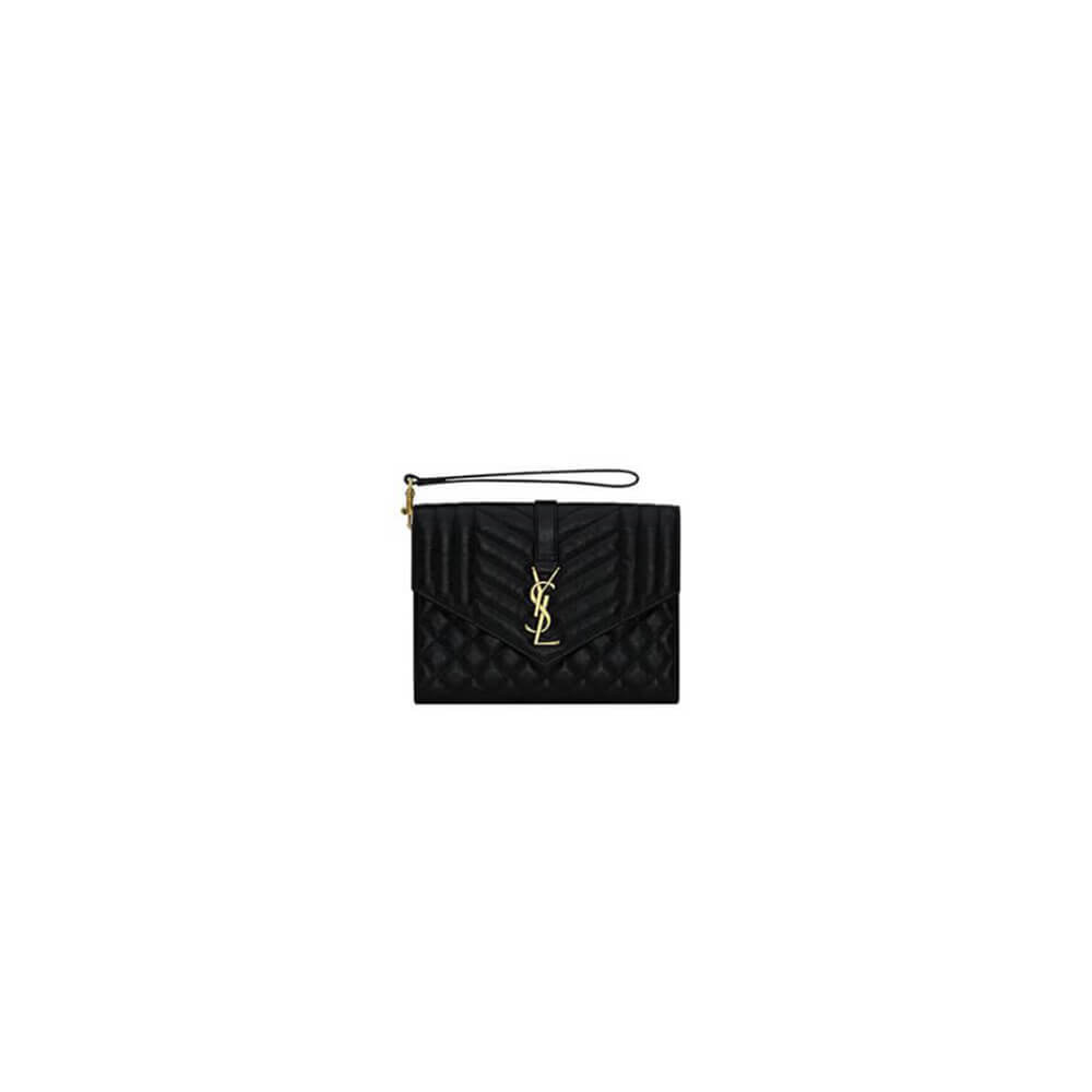YSL CASSANDRE matelassé leather flap clutch