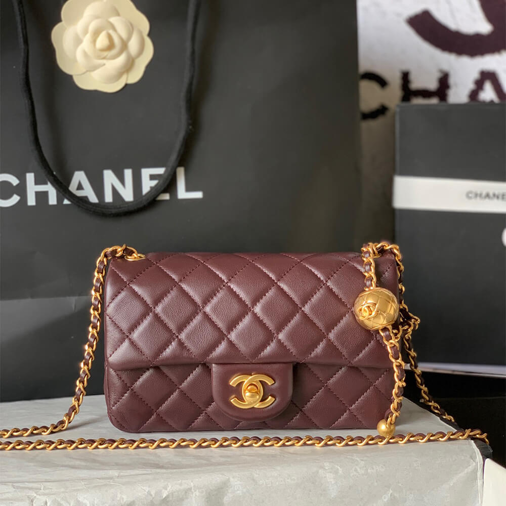 Ch*el pearl crush mini rectangular flap
