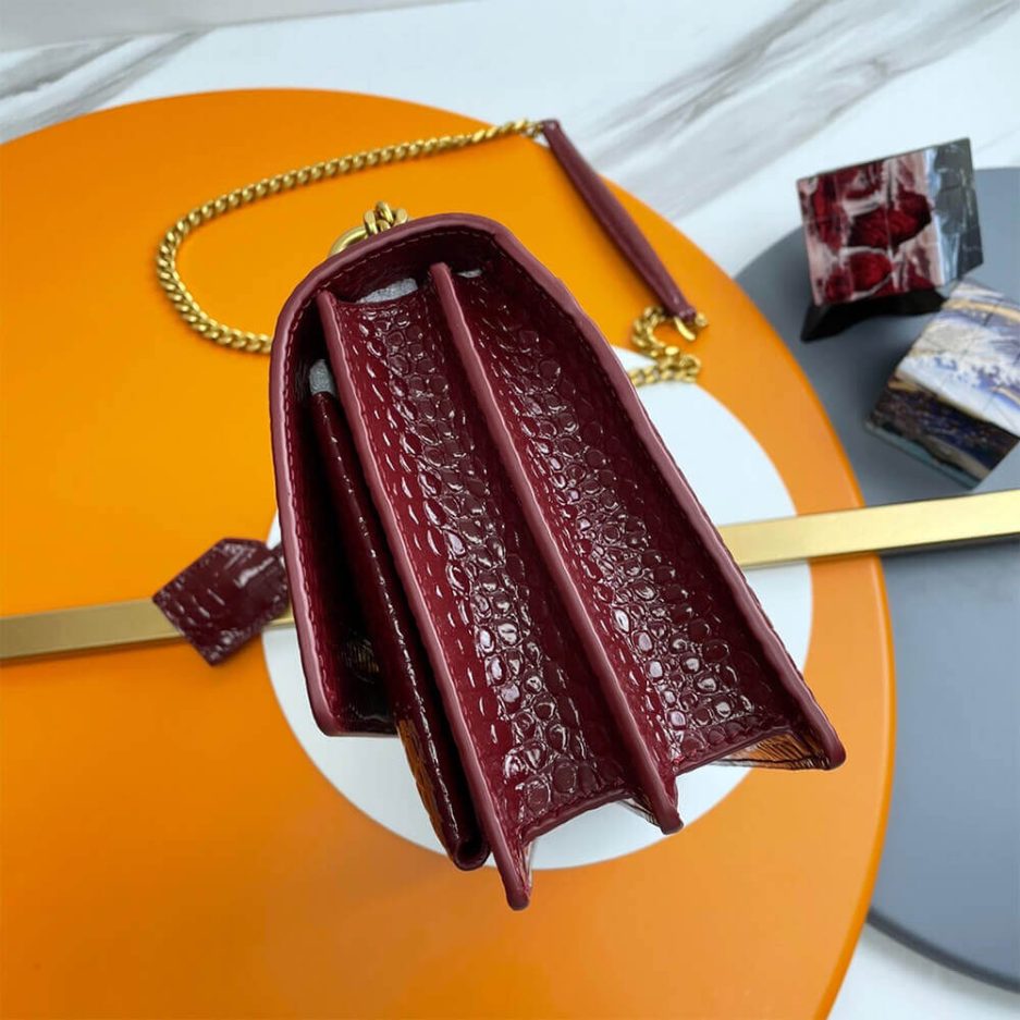 YSL Crocodile-embossed leather SUNSET Medium