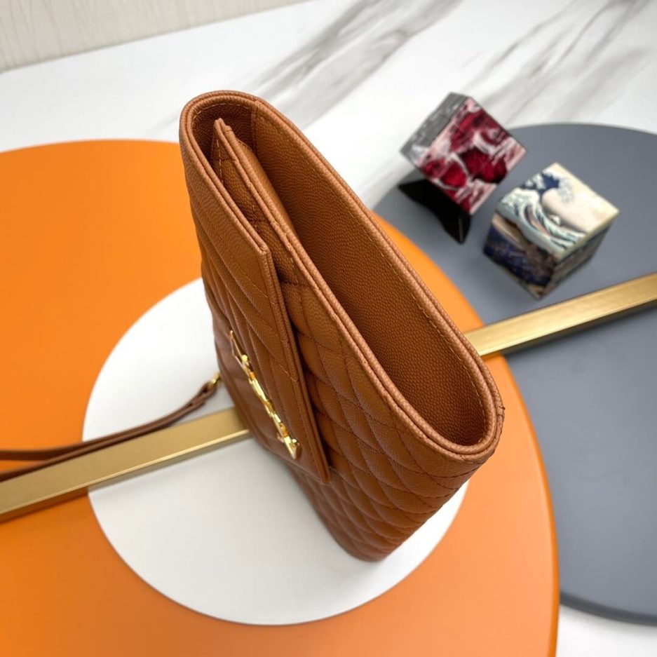 YSL CASSANDRE matelassé leather flap clutch