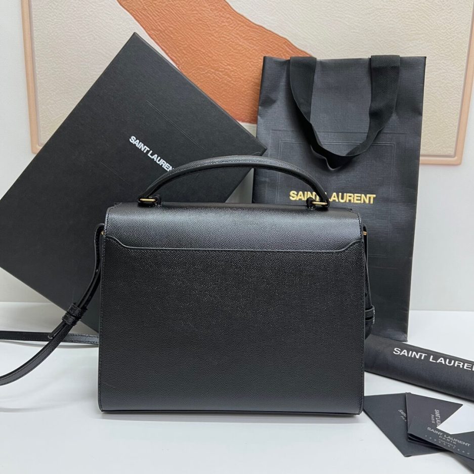 YSL CASSANDRA Medium Grainy Embossed Leather Top Handle Bag