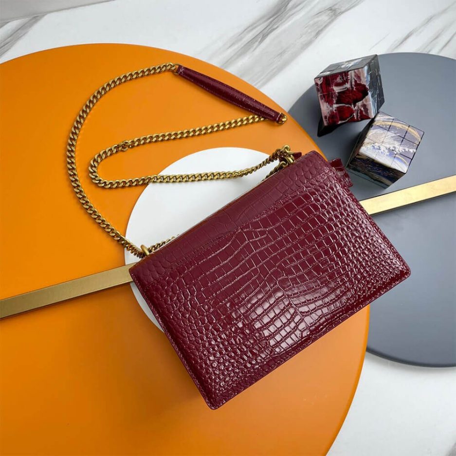 YSL Crocodile-embossed leather SUNSET Medium