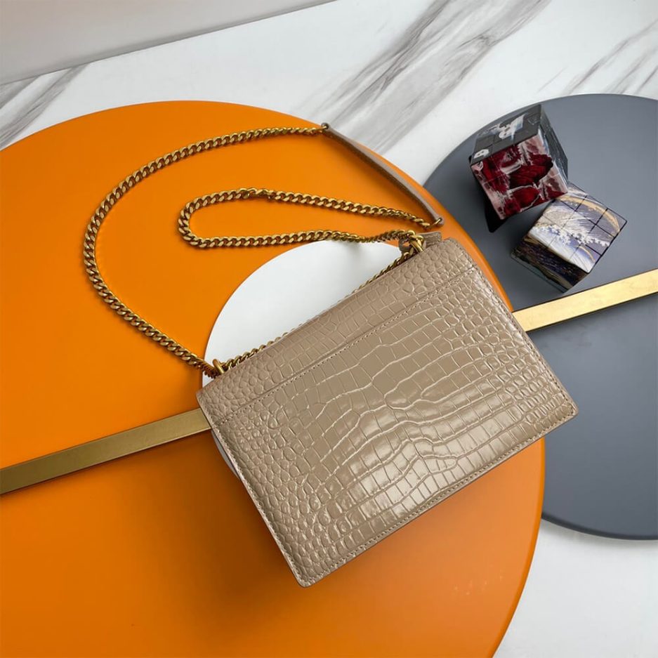 YSL Crocodile-embossed leather SUNSET Medium