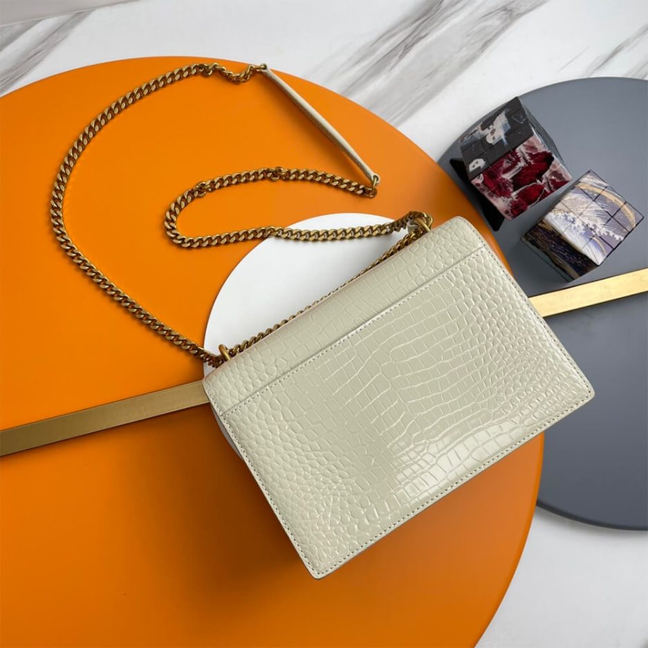 YSL Crocodile-embossed leather SUNSET Medium