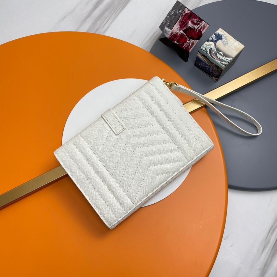 YSL CASSANDRE matelassé leather flap clutch