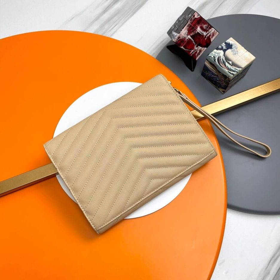 YSL CASSANDRE matelassé leather flap clutch