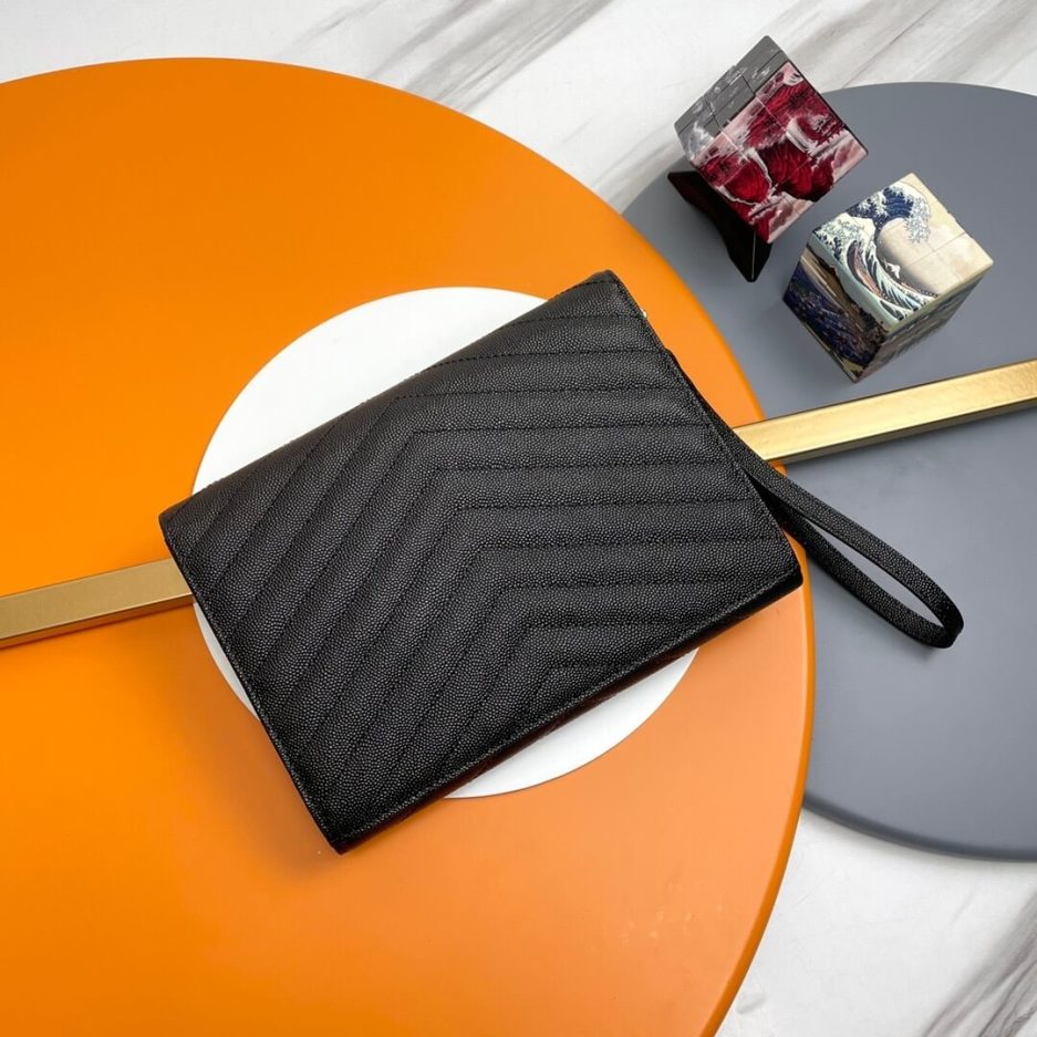 YSL CASSANDRE matelassé leather flap clutch