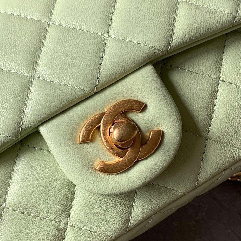 Ch*el pearl crush mini rectangular flap