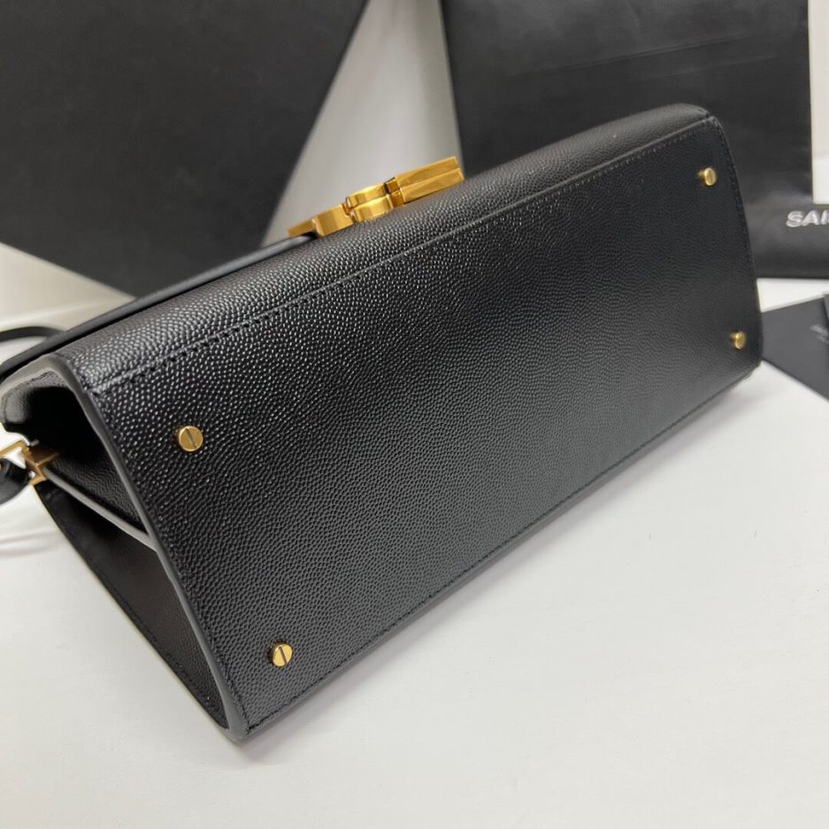 YSL CASSANDRA Medium Grainy Embossed Leather Top Handle Bag