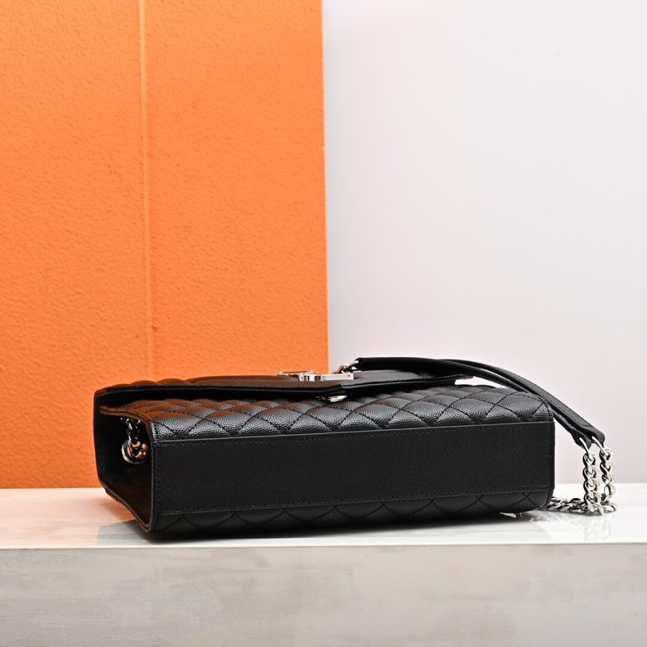 YSL ENVELOPE MEDIUM IN QUILTED GRAIN DE POUDRE EMBOSSED LEATHER