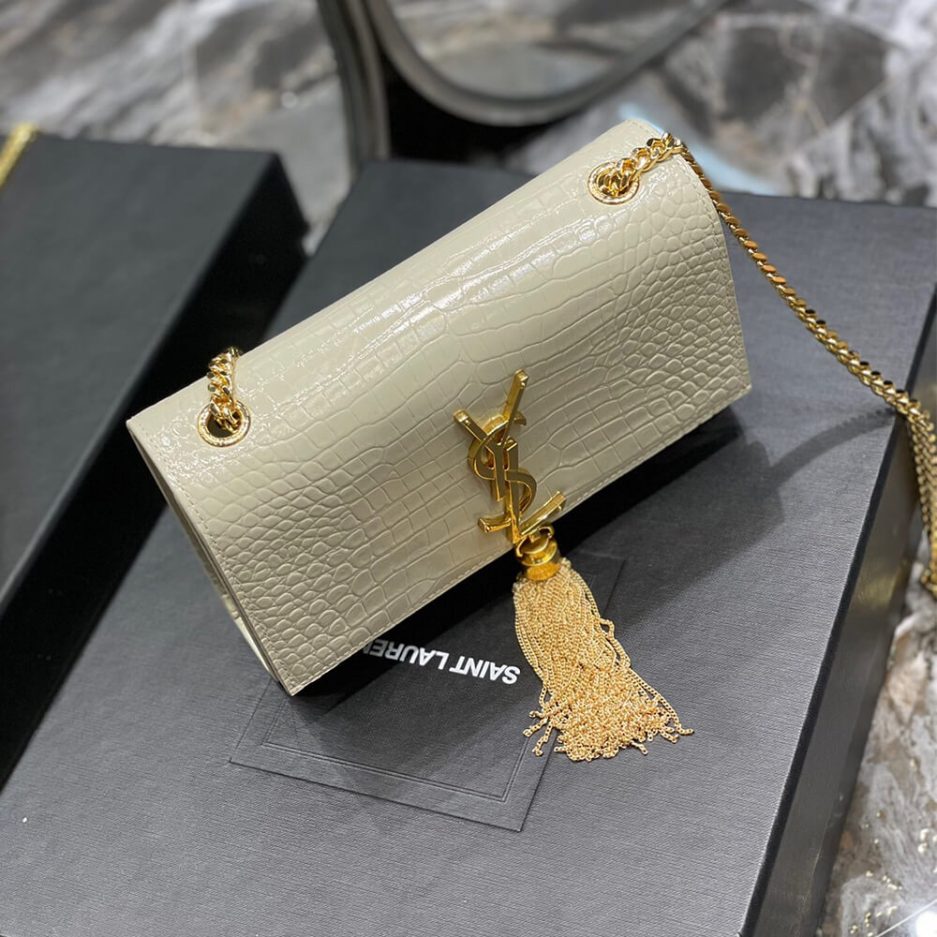 YSL KATE EMBOSSED SHOULDER BAG