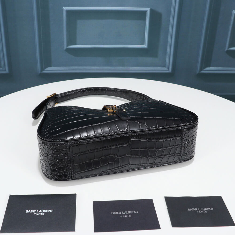 YSL LE 5 À 7 Crocodile embossed glossed leather