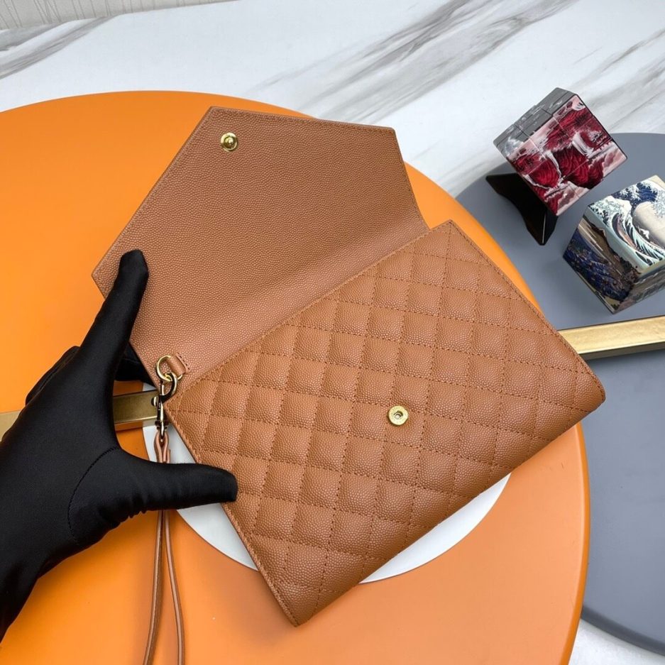 YSL CASSANDRE matelassé leather flap clutch