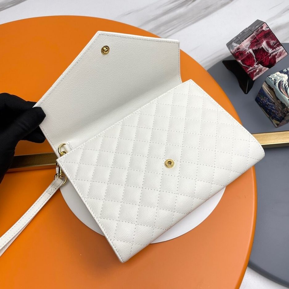 YSL CASSANDRE matelassé leather flap clutch