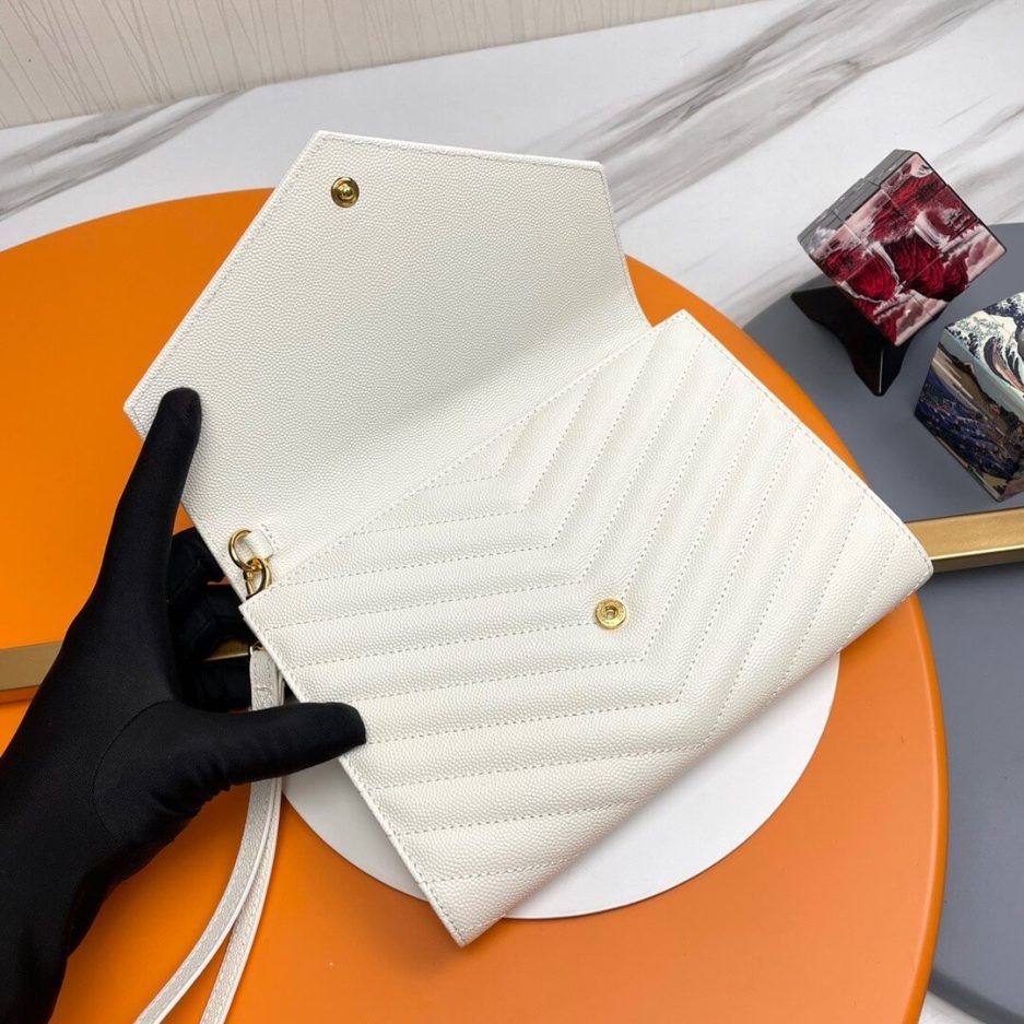 YSL CASSANDRE matelassé leather flap clutch