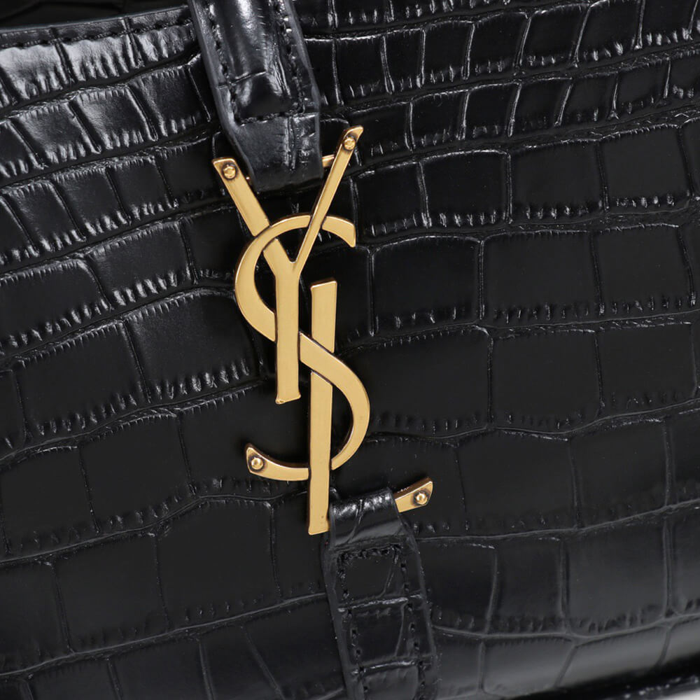 YSL LE 5 À 7 Crocodile embossed glossed leather