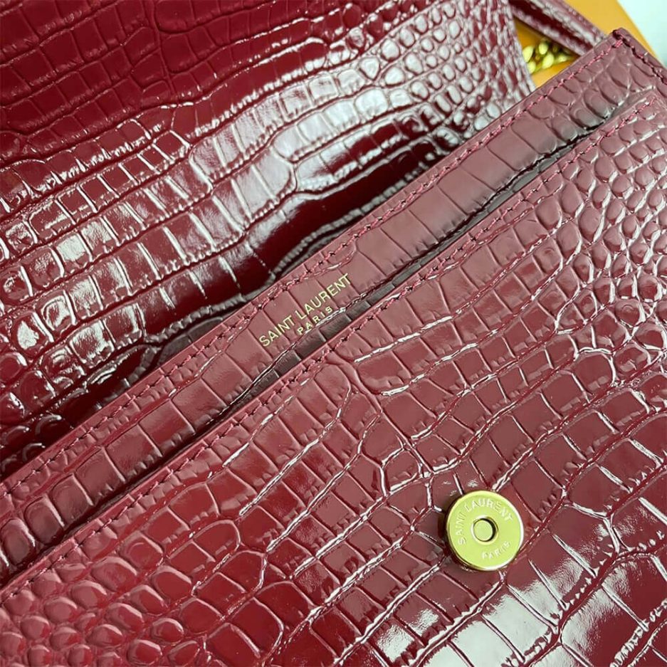 YSL Crocodile-embossed leather SUNSET Medium