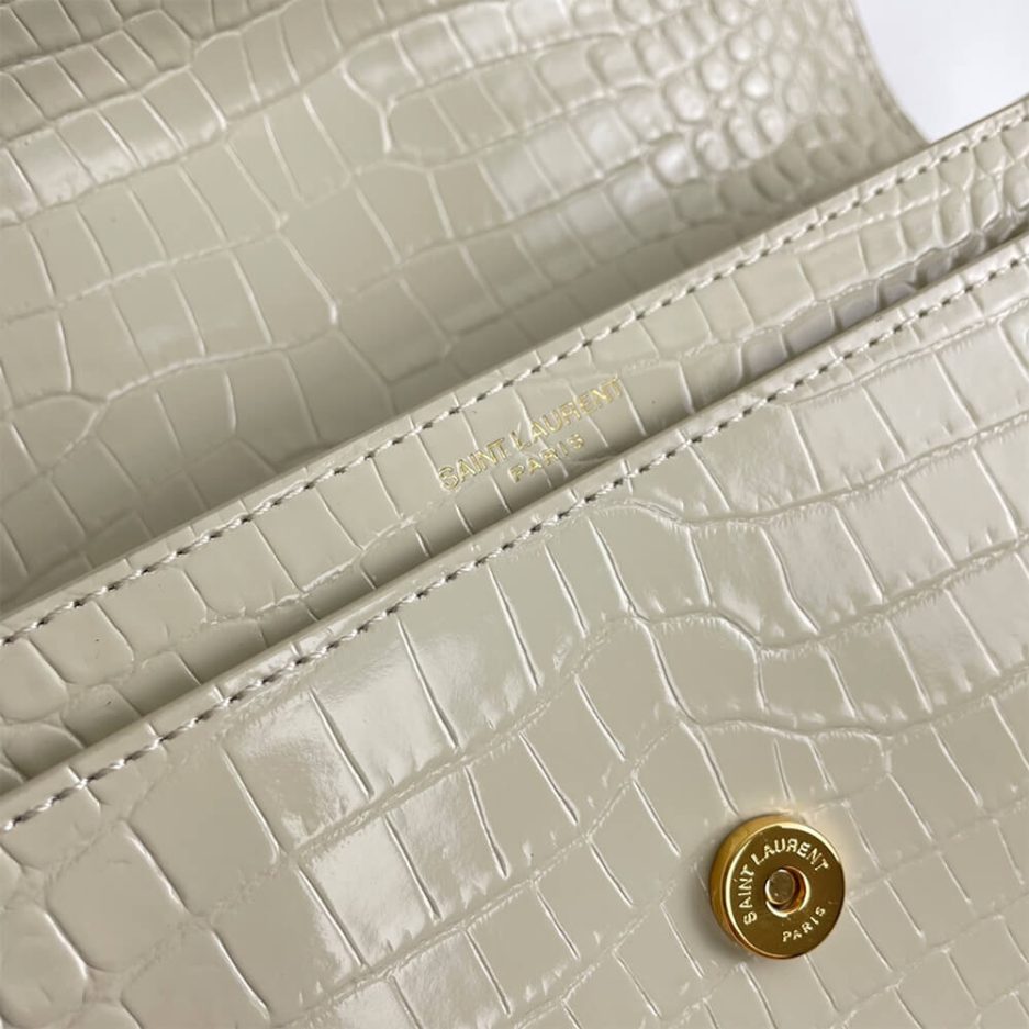 YSL Crocodile-embossed leather SUNSET Medium
