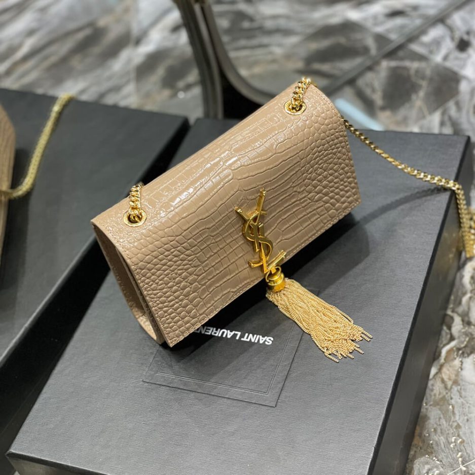 YSL KATE EMBOSSED SHOULDER BAG