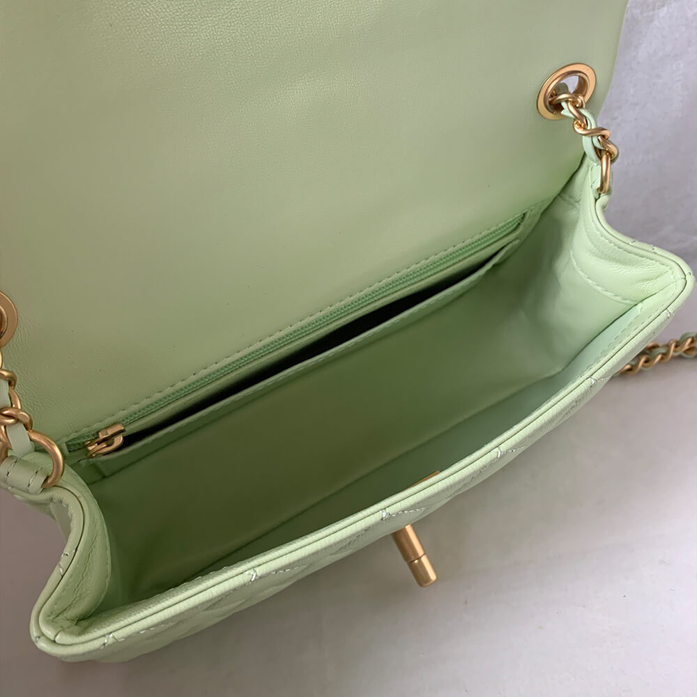 Ch*el pearl crush mini rectangular flap