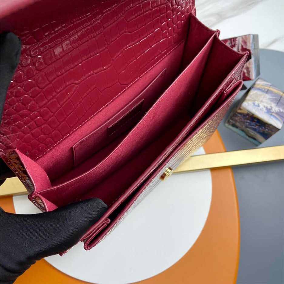 YSL Crocodile-embossed leather SUNSET Medium