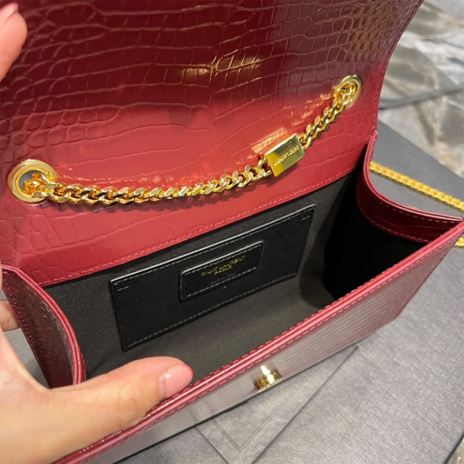 YSL KATE EMBOSSED SHOULDER BAG