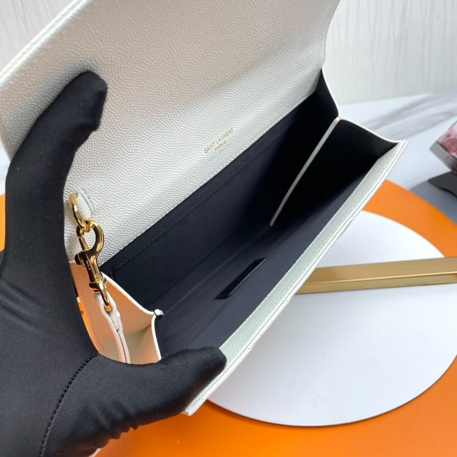 YSL CASSANDRE matelassé leather flap clutch