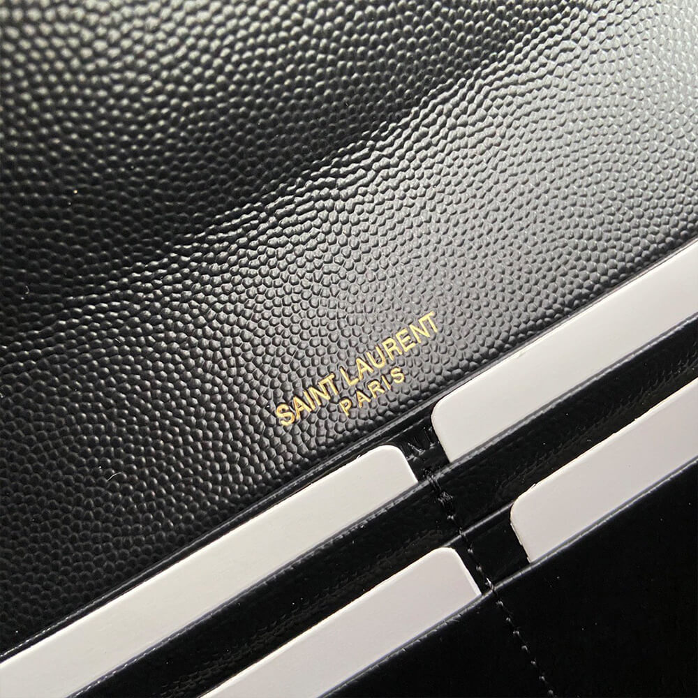 YSL CASSANDRE MATELASSÉ LARGE FLAP WALLET IN GRAIN DE POUDRE LEATHER