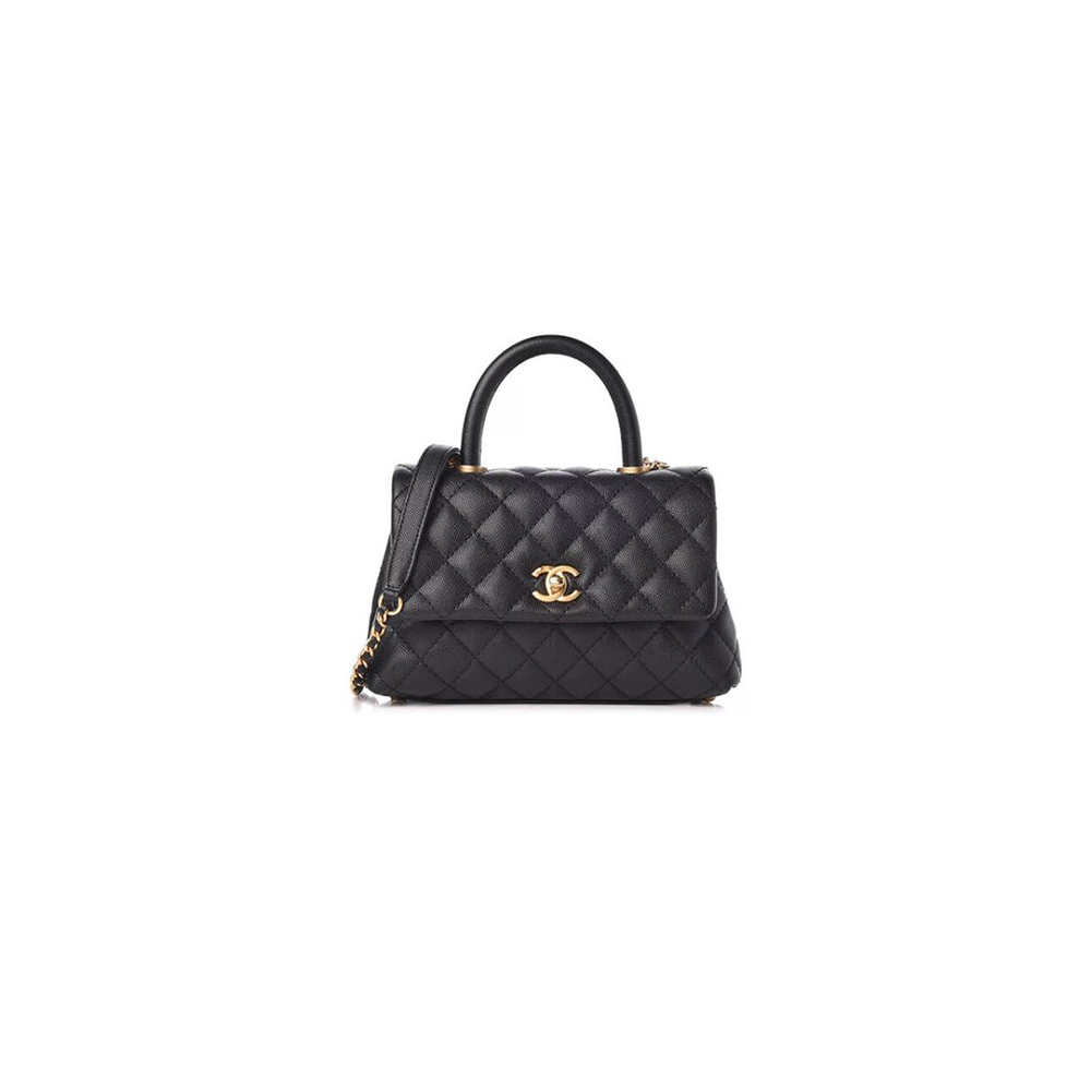 Ch*el coco handle bag small