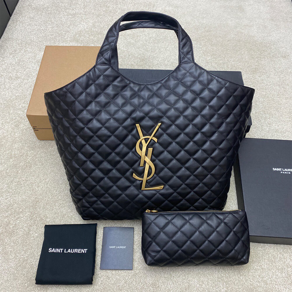 YSL ICARE MAXI SHOPPING BAG IN QUILTED LAMBSKIN(HIGH-END GRADE)