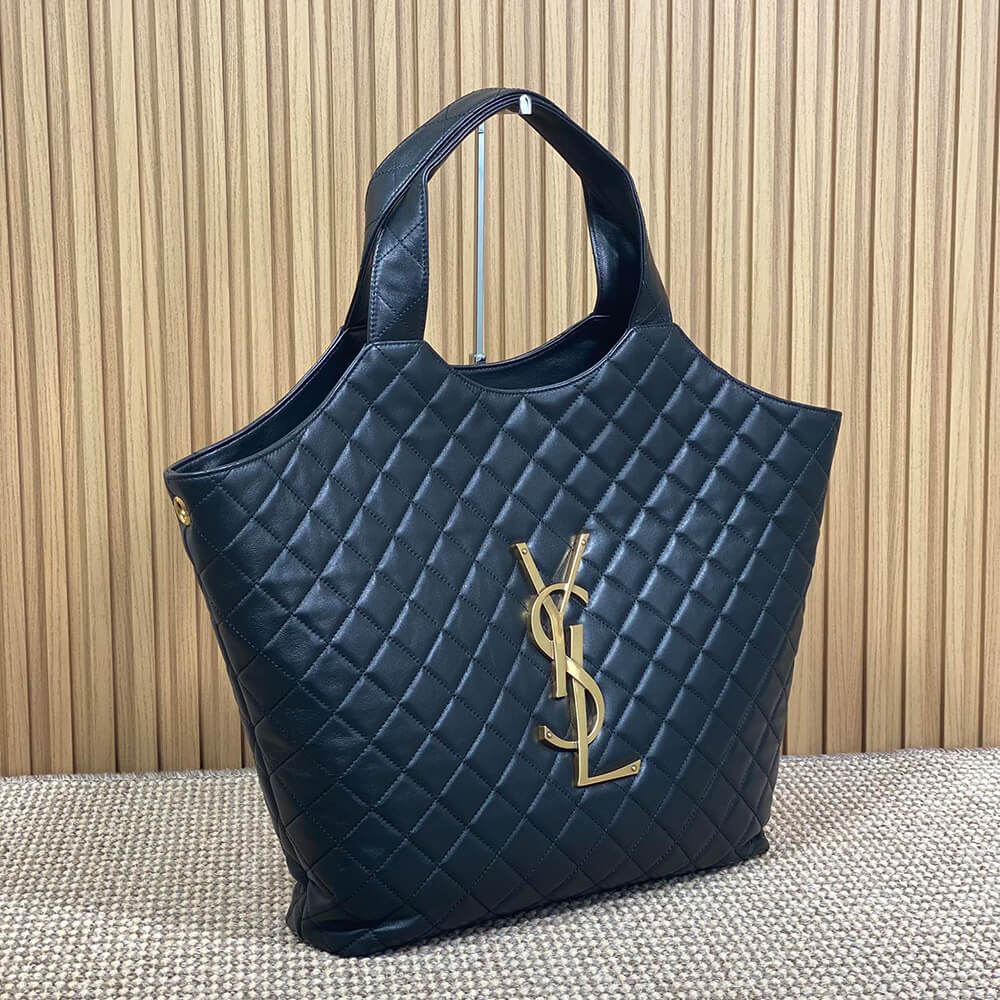 YSL ICARE MAXI SHOPPING BAG IN QUILTED LAMBSKIN