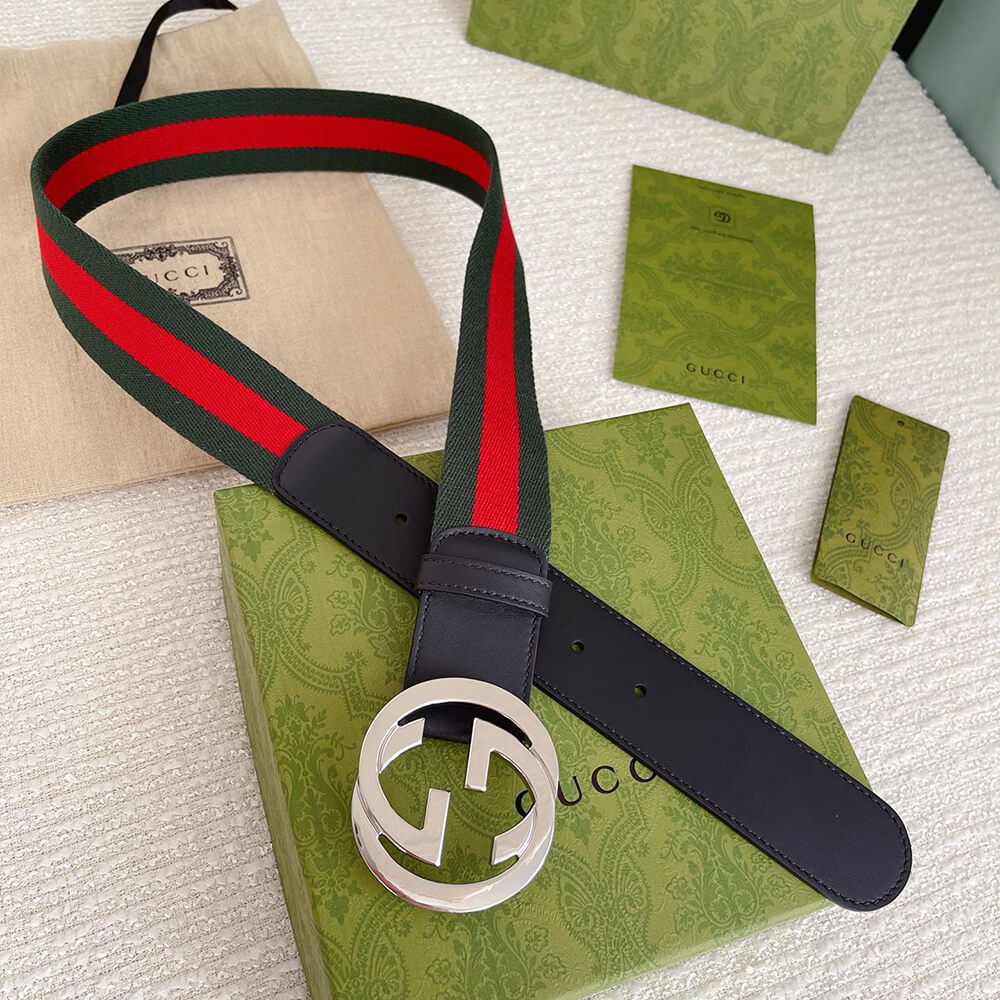 G*u*i buckle web belt