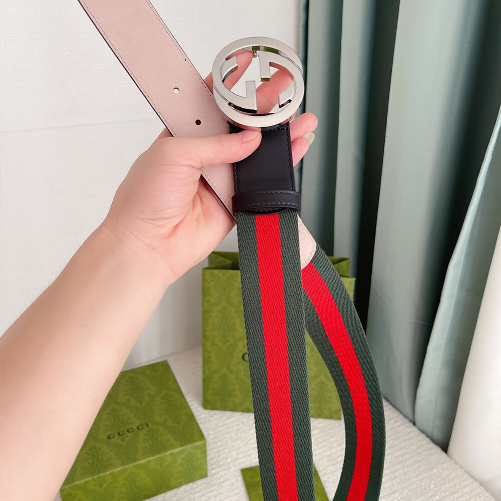 G*u*i buckle web belt