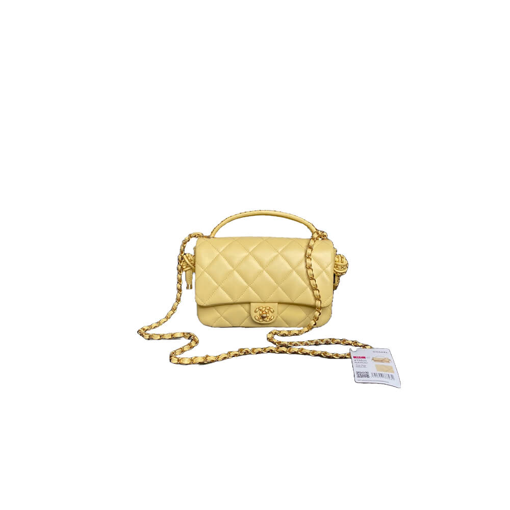 Ch*el flap bag with top handle(high-end grade)