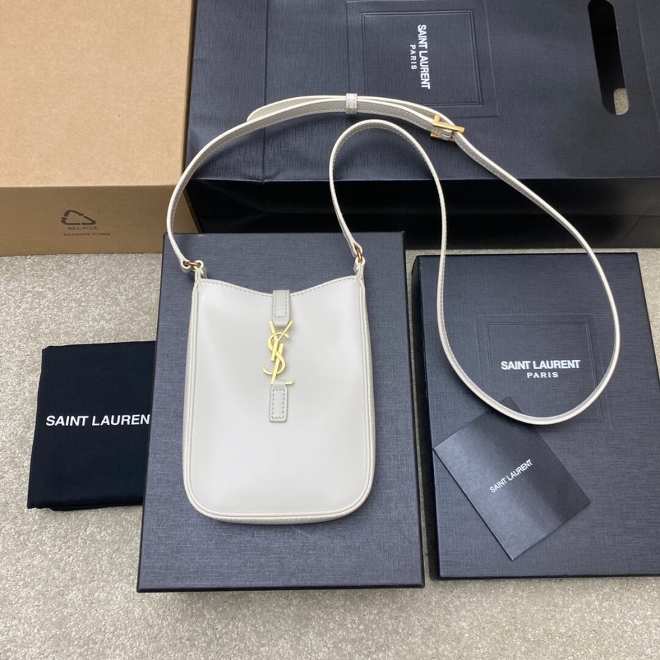 YSL Le 5 à 7 mini vertical bag in shiny leather