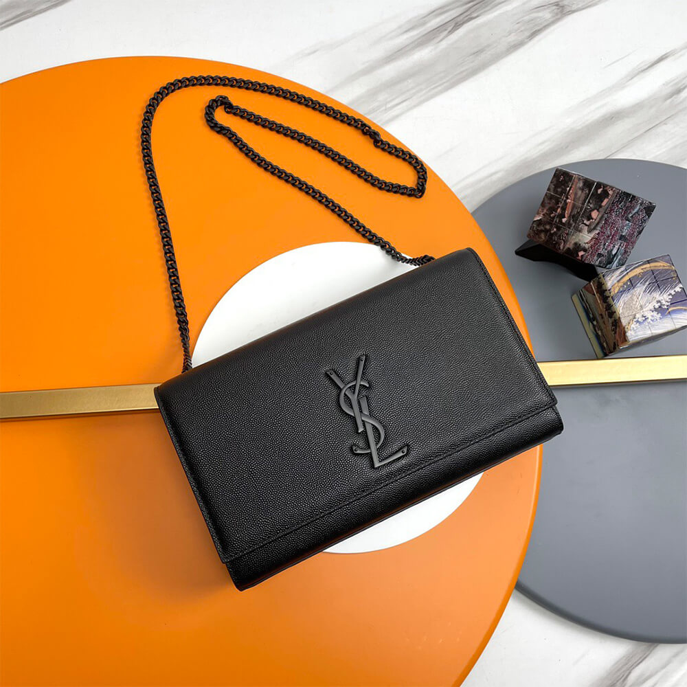 KATE MEDIUM CHAIN BAG IN GRAIN DE POUDRE EMBOSSED LEATHER