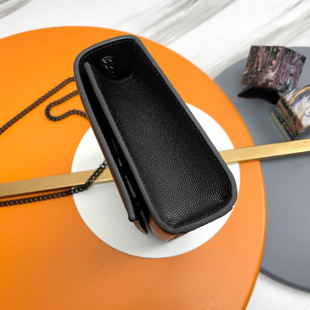 KATE MEDIUM CHAIN BAG IN GRAIN DE POUDRE EMBOSSED LEATHER