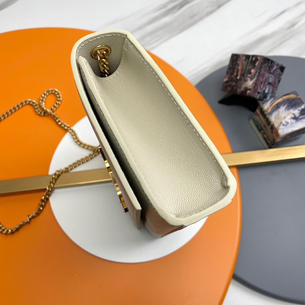 KATE MEDIUM CHAIN BAG IN GRAIN DE POUDRE EMBOSSED LEATHER